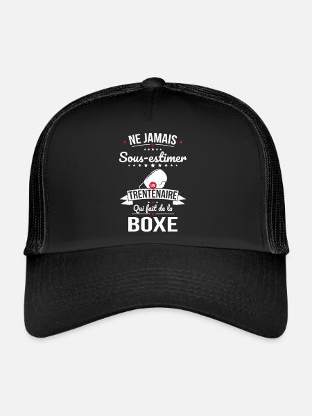 Sous-estimer un trentenaire qui fait de la boxe - Casquette trucker  - noir/noir - Devant