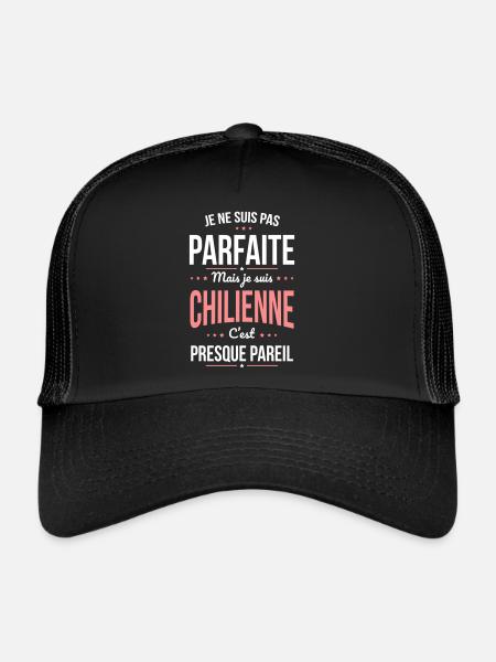Je ne suis pas parfaite mais je suis Chilienne - Casquette trucker  - noir/noir - Devant