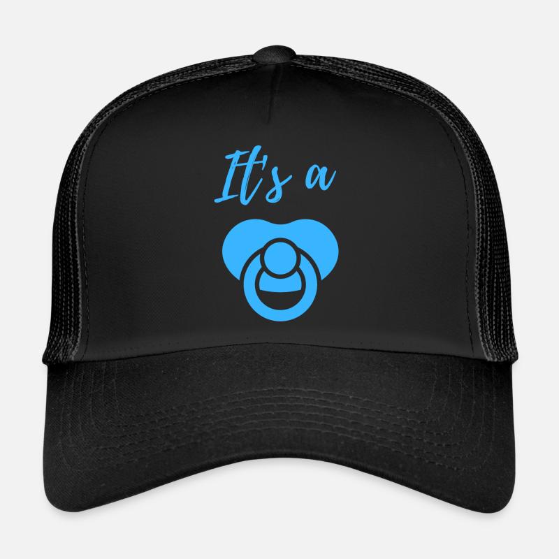 Annonce de bébé - Garçon - Grossesse - Casquette trucker  - noir/noir