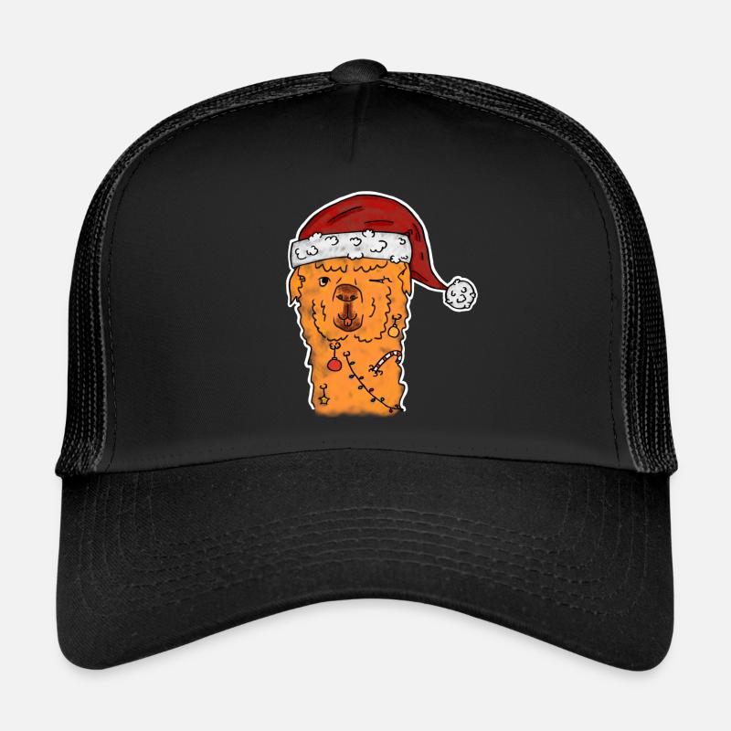 X-Mas Lama - Trucker Cap - Schwarz/Schwarz