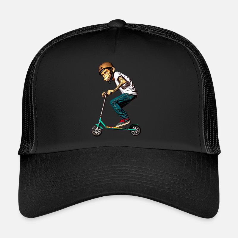 Stunt Scooter Affe macht Tricks Trucker Cap