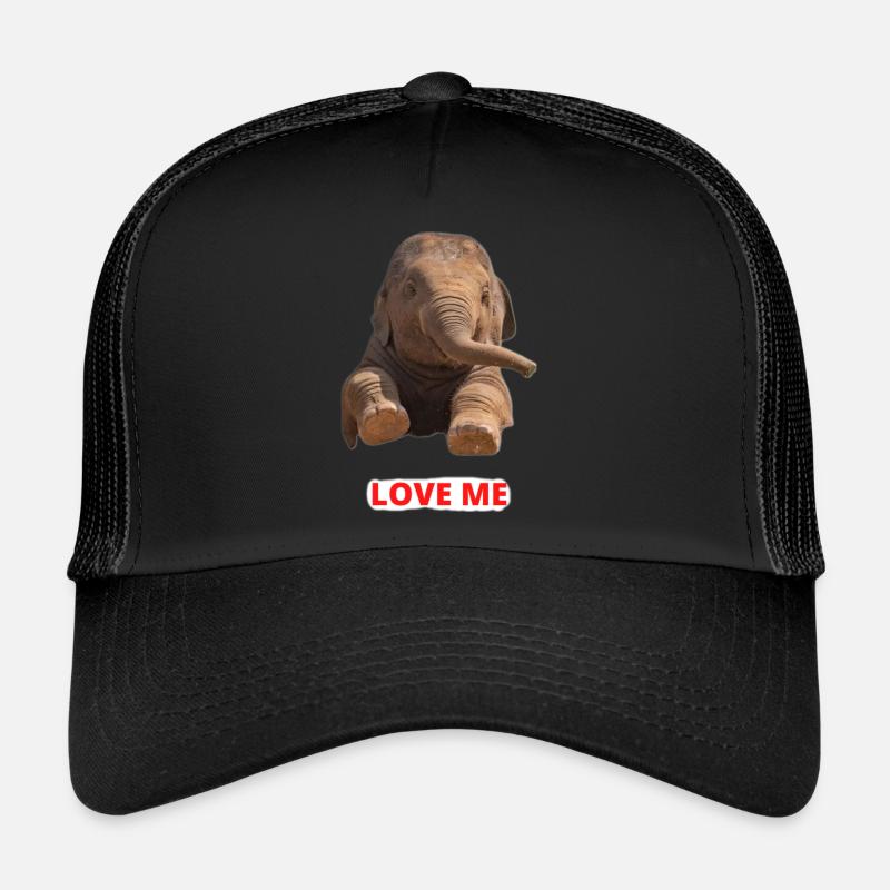 Elefant - Trucker Cap - Schwarz/Schwarz