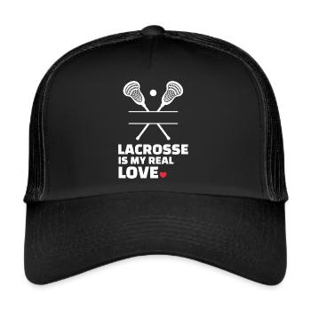 Ich Liebe Lacrosse - Trucker Cap - Schwarz/Schwarz - Vorne