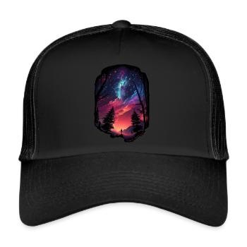 Aftersky Surreal Stars Galaxy Nature Night - Casquette trucker  - noir/noir - Devant