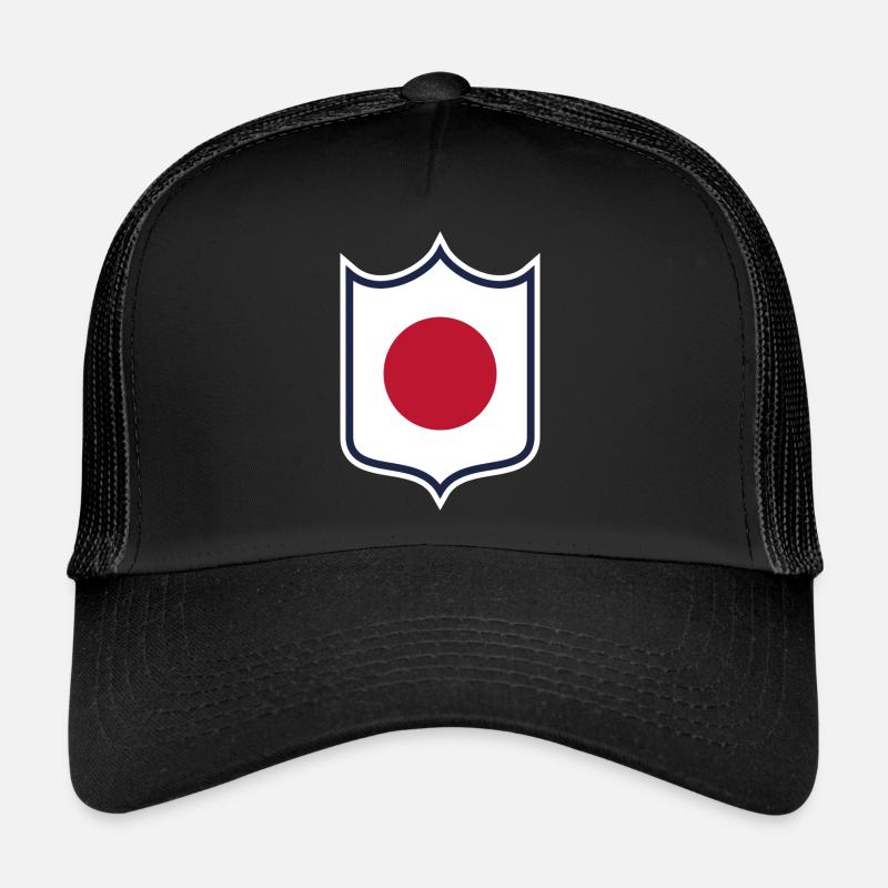 Japan Wappen - Trucker Cap - Schwarz/Schwarz