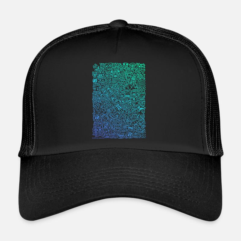 Doodle Paragliders color gradient Trucker Cap