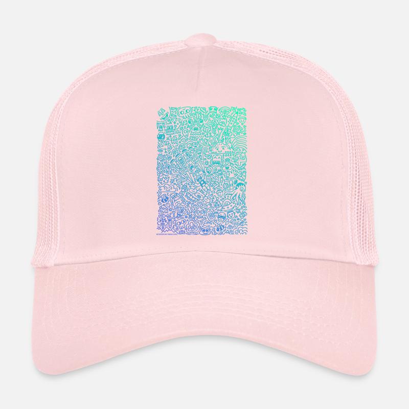 Doodle Paragliders dégradé de couleurs Casquette trucker 