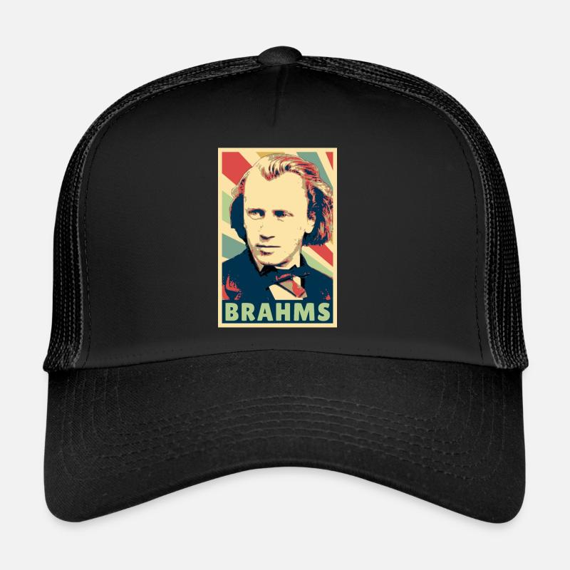 Johannes Brahms Vintage Farben - Trucker Cap - Schwarz/Schwarz