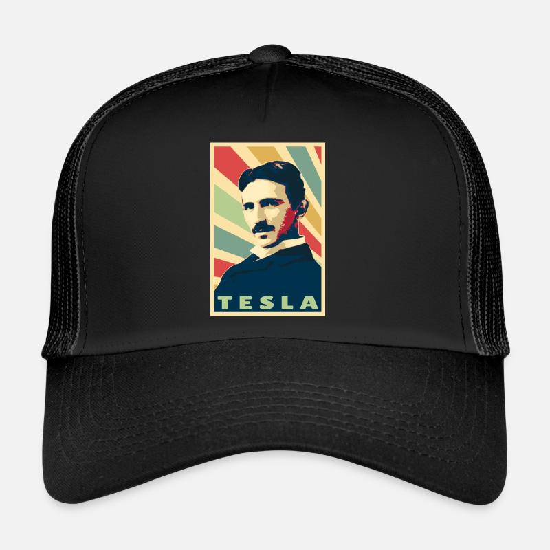 Nikola Tesla - Casquette trucker  - noir/noir