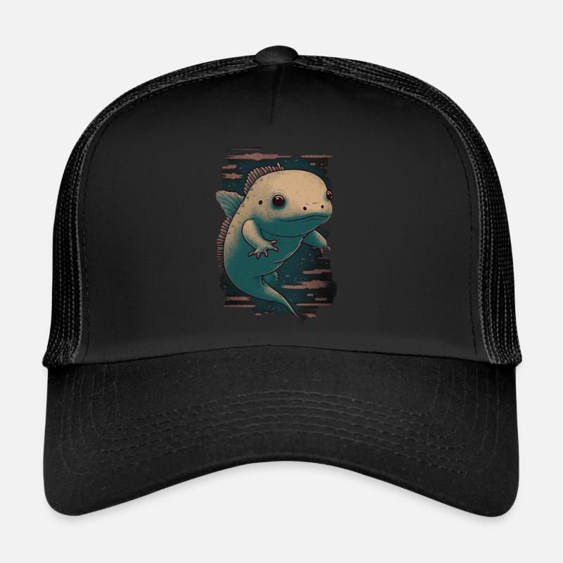 Axolotl - Trucker Cap - Schwarz/Schwarz