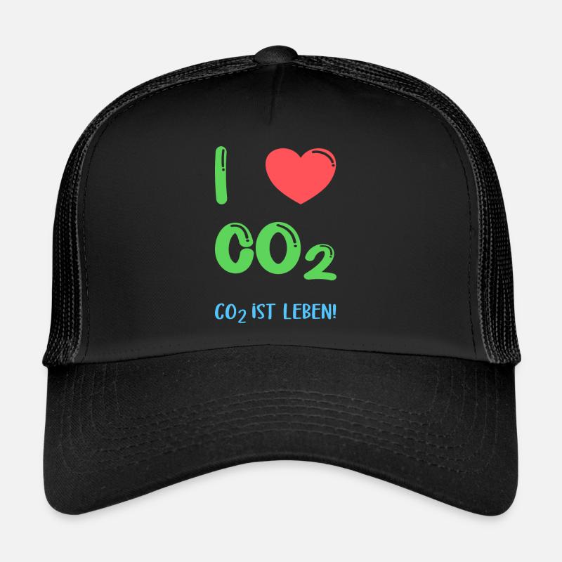 I Love Co2 - Trucker Cap - Schwarz/Schwarz