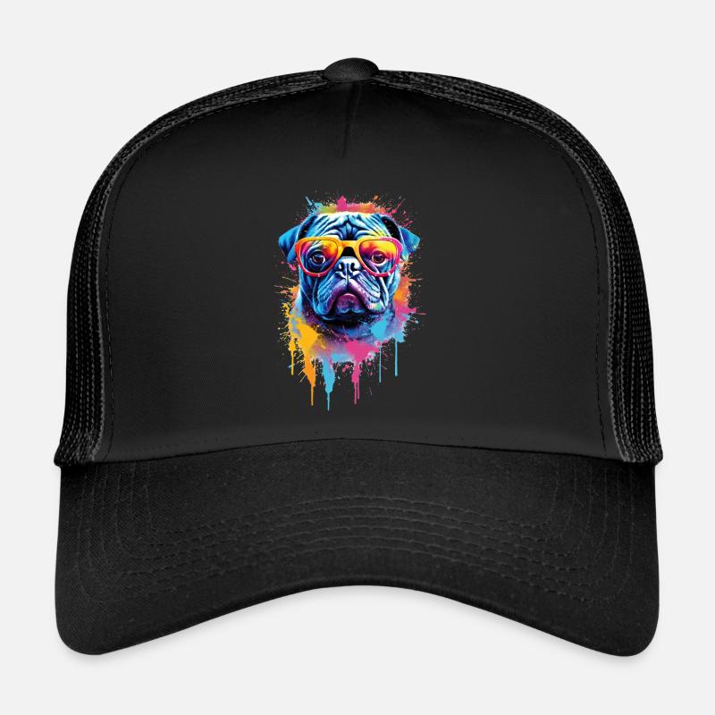 Conception colorée de chien carlin Casquette trucker 