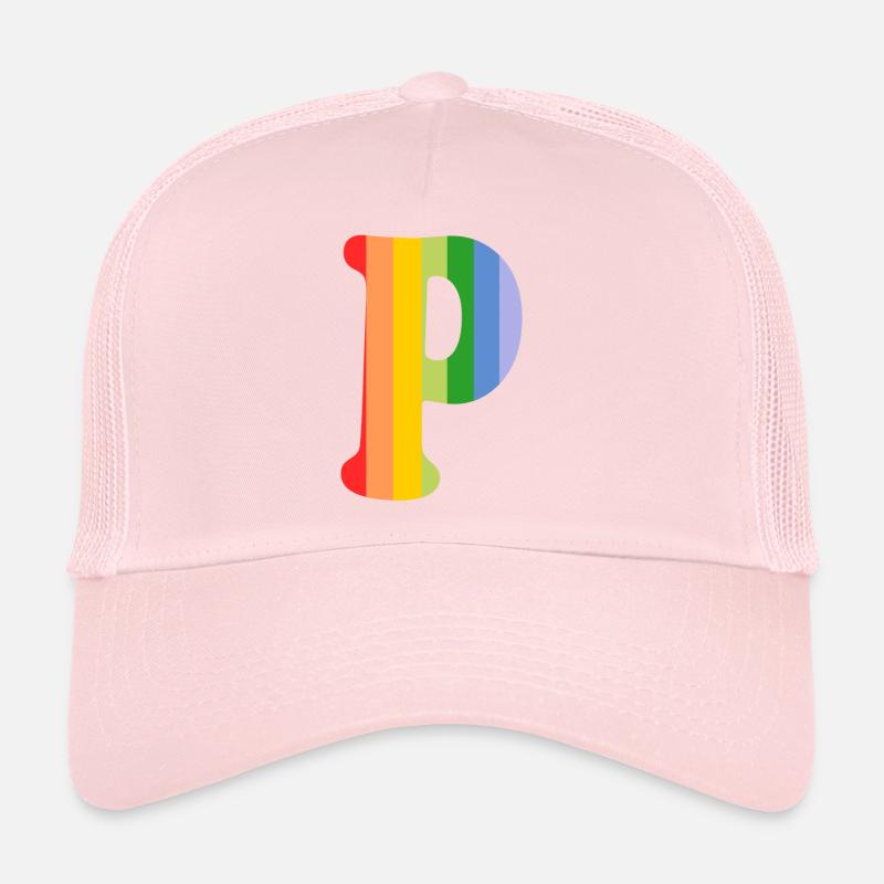Buchstabe P Regenbogen Trucker Cap