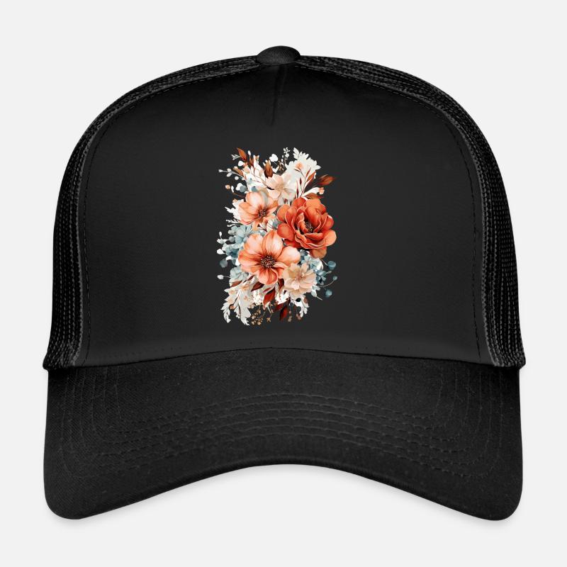 Flowers - Trucker Cap - black/black