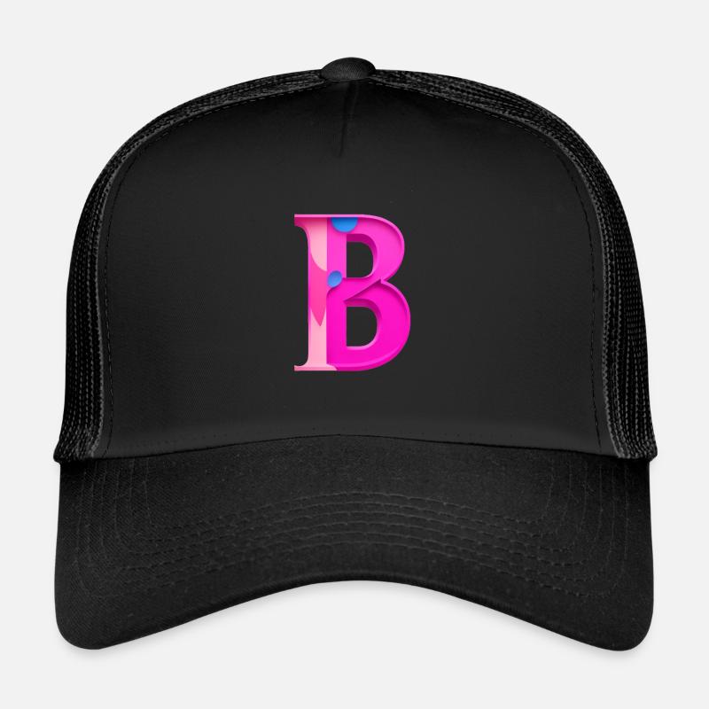 B - Casquette trucker - noir/noir
