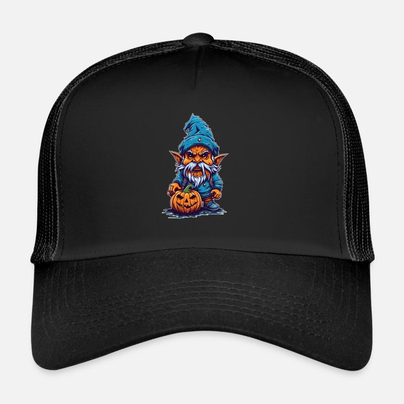 Halloween Wichtel Gnome - Trucker Cap - Schwarz/Schwarz