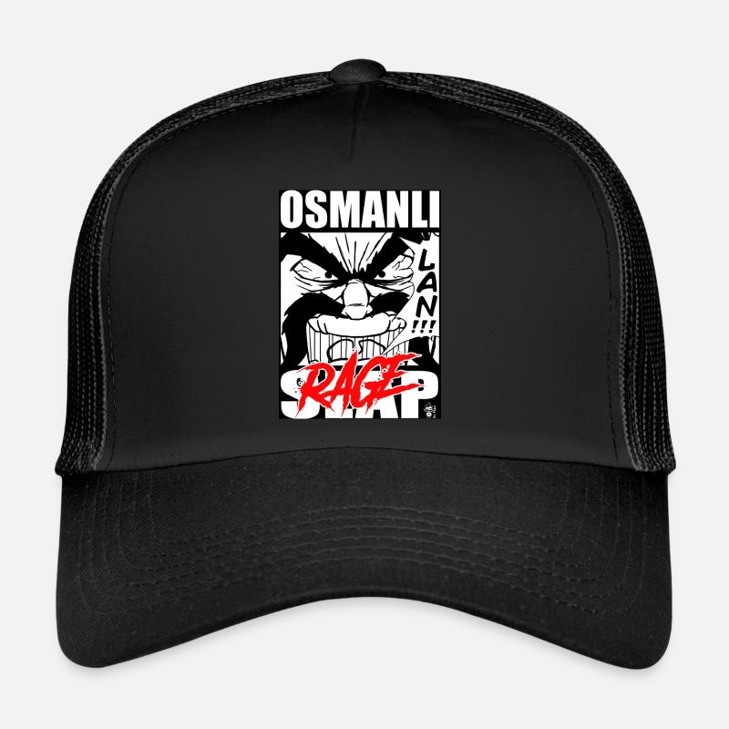 Osmanli Slap RAGE - Trucker Cap - Schwarz/Schwarz