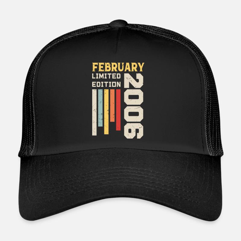 Februar 2006 - Geburtstagsgeschenk Februar 2006 - Trucker Cap - Schwarz/Schwarz