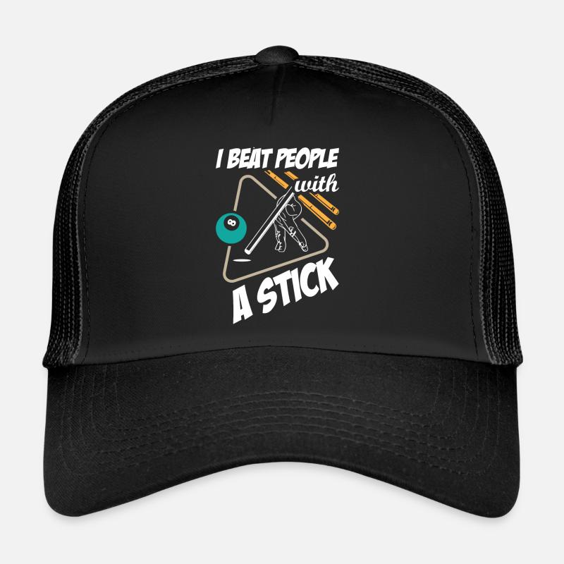 I Beat A People With A Stick Billiard Trucker Cap