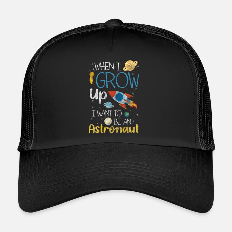 Weltall Sterne Mond - Trucker Cap - Schwarz/Schwarz