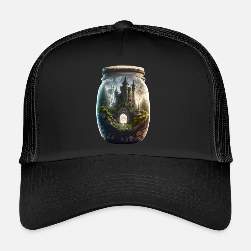 Ein Schloss im Glas - Trucker Cap - Schwarz/Schwarz