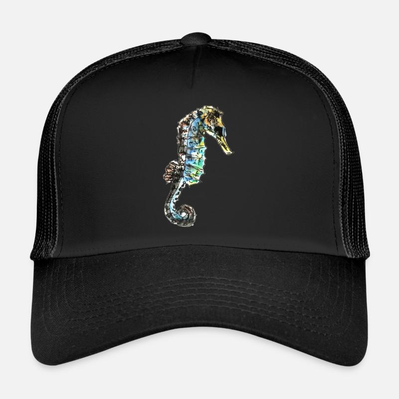 hippocampe - Casquette trucker  - noir/noir