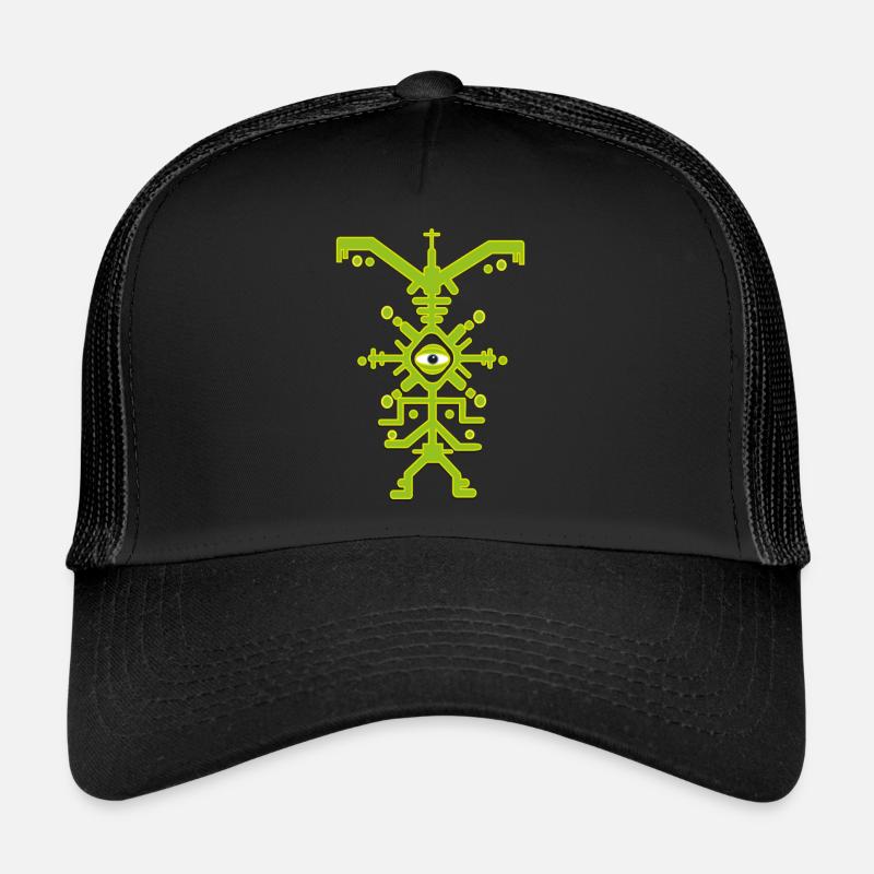 party man psychedelic cyclone - Trucker Cap - Schwarz/Schwarz