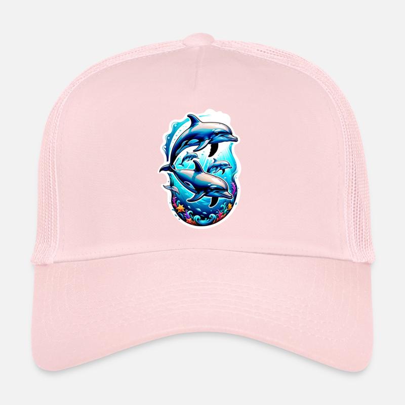 Dolphin & Ocean Trucker Cap