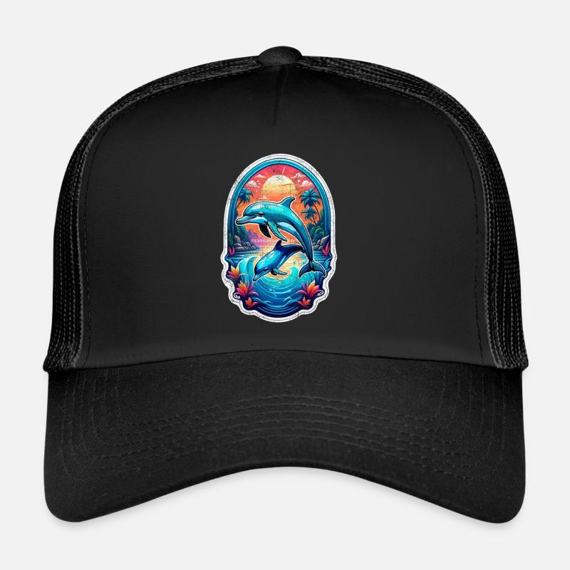 Dolphin & Ocean Trucker Cap