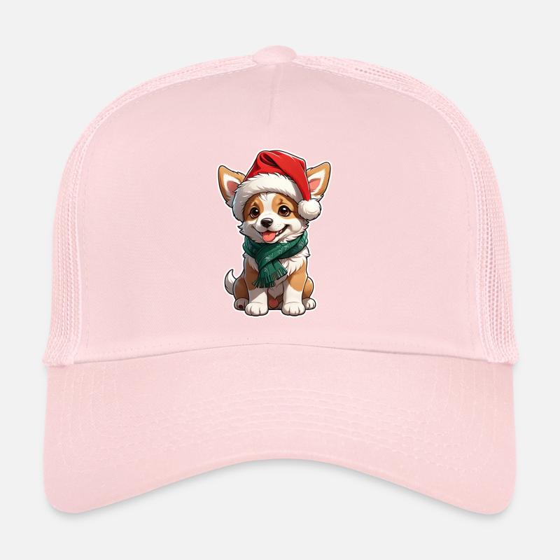 chien avec bonnet de noel Casquette trucker 