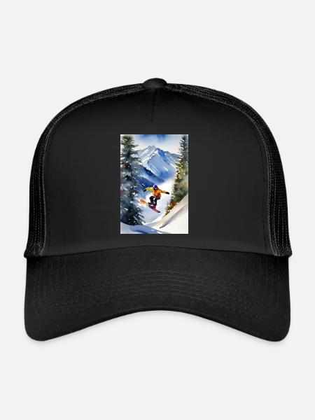 Snowboarder I - Casquette trucker  - noir/noir - Devant