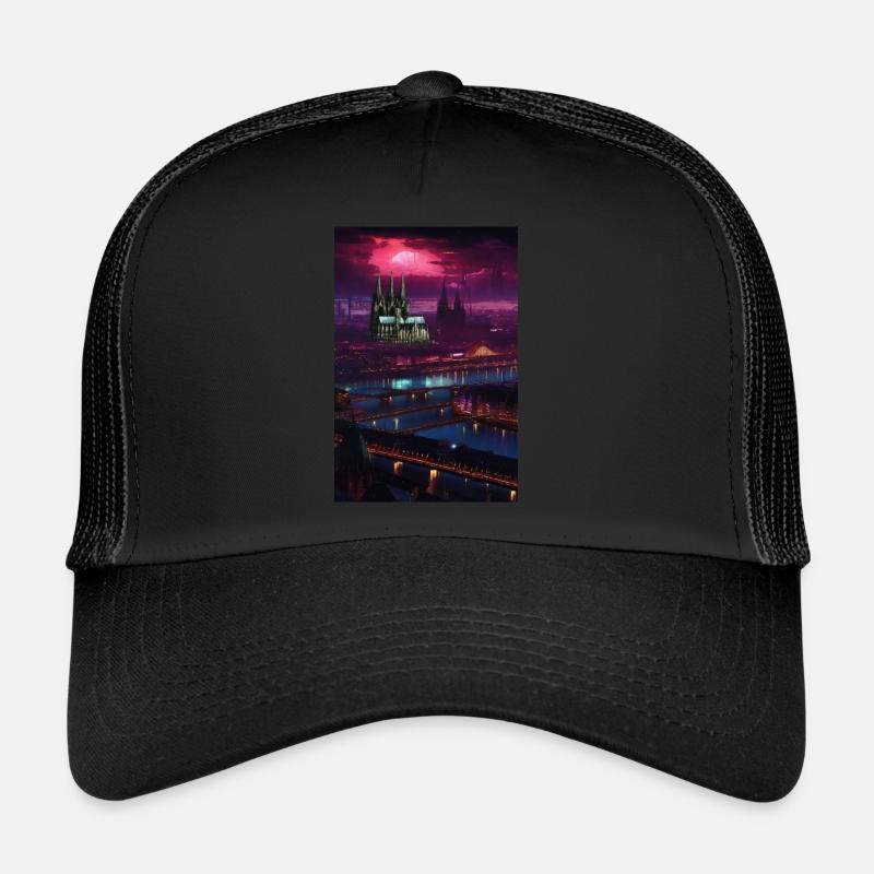 Köln, Köln bei Nacht, neon, Lichter, skyline Trucker Cap
