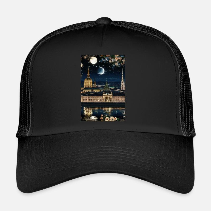 Wien,Wien bei Nacht,skyline, Sterne, Comic Trucker Cap