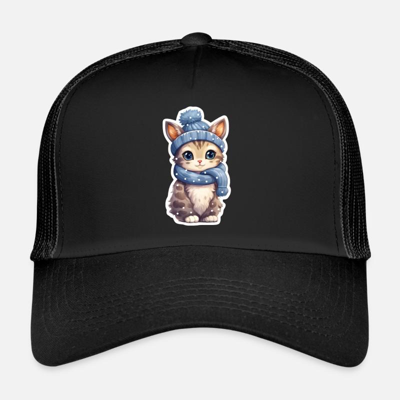 Cute kitten in the snow Trucker Cap