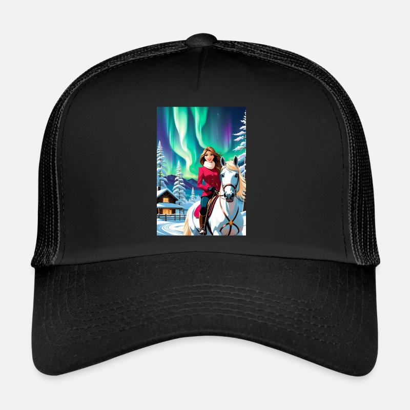 personalisiertes Design-Muttergeschenk - Trucker Cap - Schwarz/Schwarz