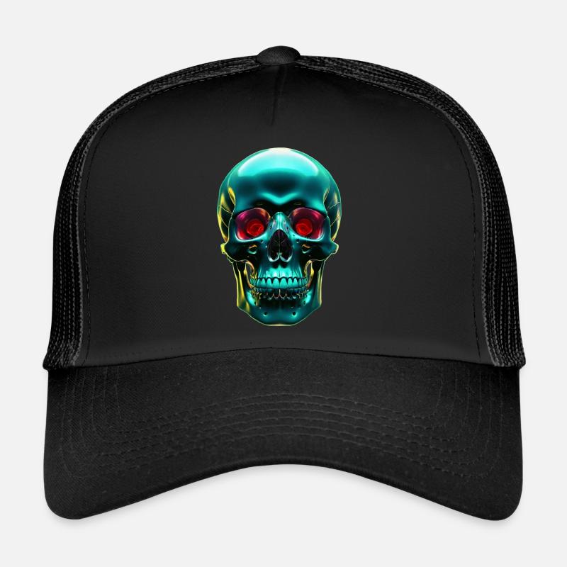 Green Skull Trucker Cap