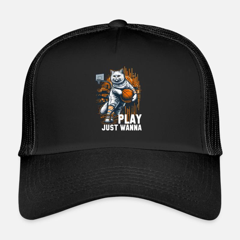 Basketball Katze Langhaar Geschenk Trucker Cap