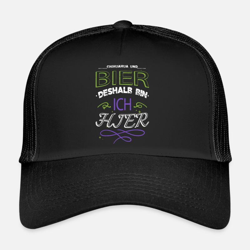 Statement Chihuahua Alcohol Excesses Malt Beer Trucker Cap