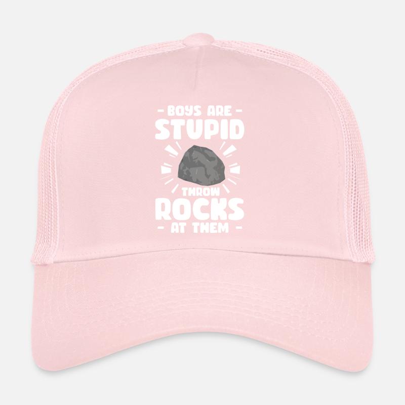Boys Are Stupid Throw Rocks At Them Geologist Trucker Cap