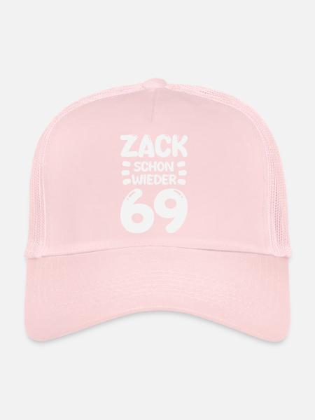 Zack 69 encore ! Anniversaire - Casquette trucker  - rose pâle - Devant