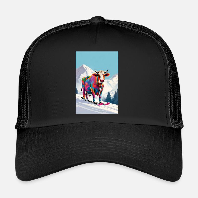 Kuh auf Ski Trucker Cap