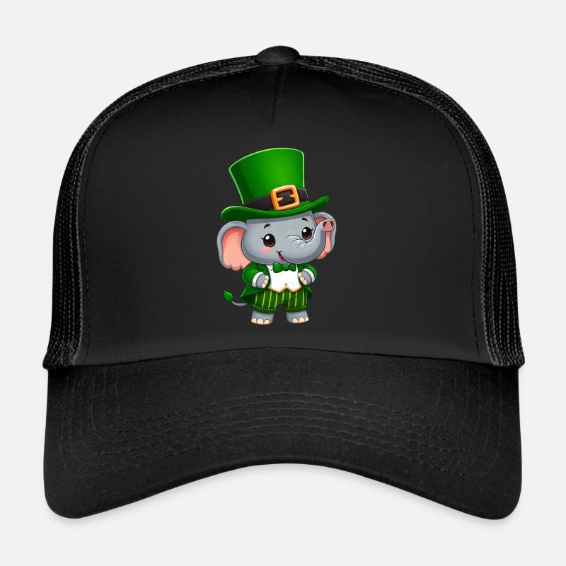 Éléphant vert de la Saint-Patrick Casquette trucker 