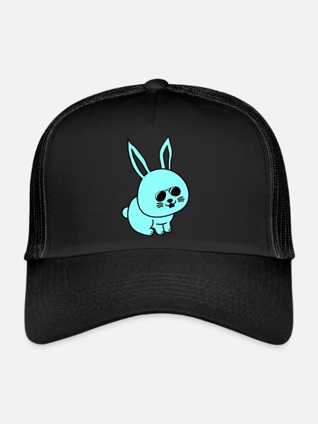 Lapin Bande Dessinée Cool - Casquette trucker  - noir/noir - Devant