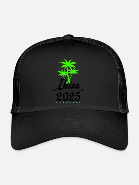 Palmiers d’Ibiza 2025 - Casquette trucker  - noir/noir - Devant