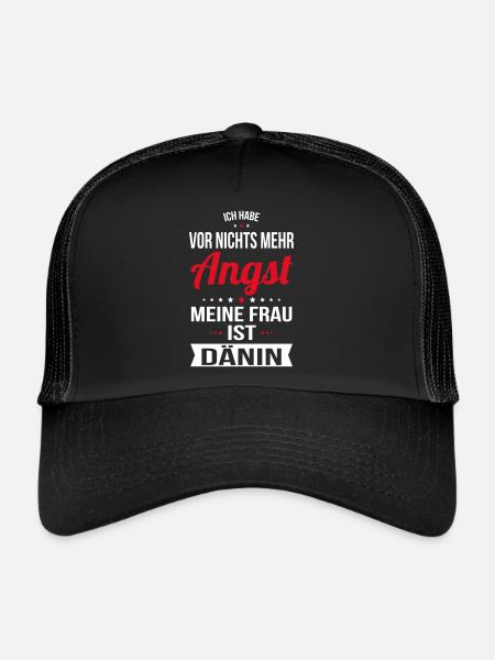 Ma femme est danoise - Idée cadeau Humour - Casquette trucker  - noir/noir - Devant