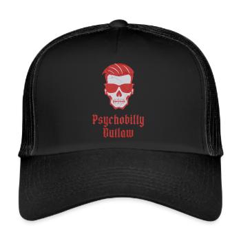 Psychobilly Outlaw - Rockabilly Retro Music - Trucker Cap - black/black - Front