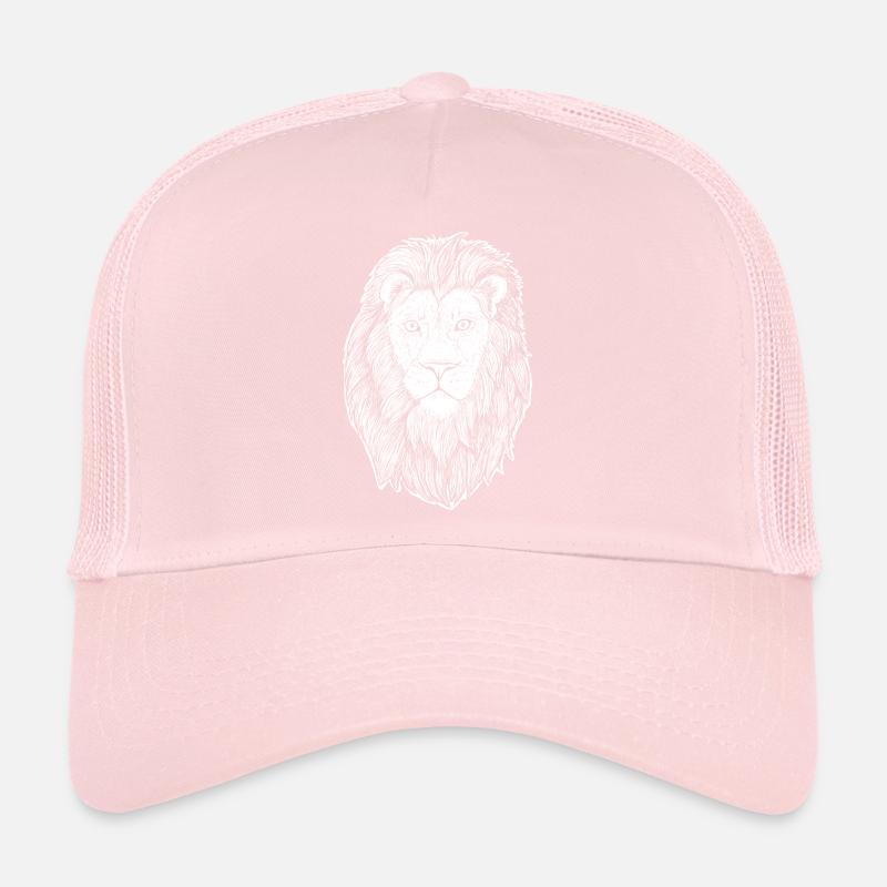 Leo White Tattoo Zodiac Ink Drawing Trucker Cap