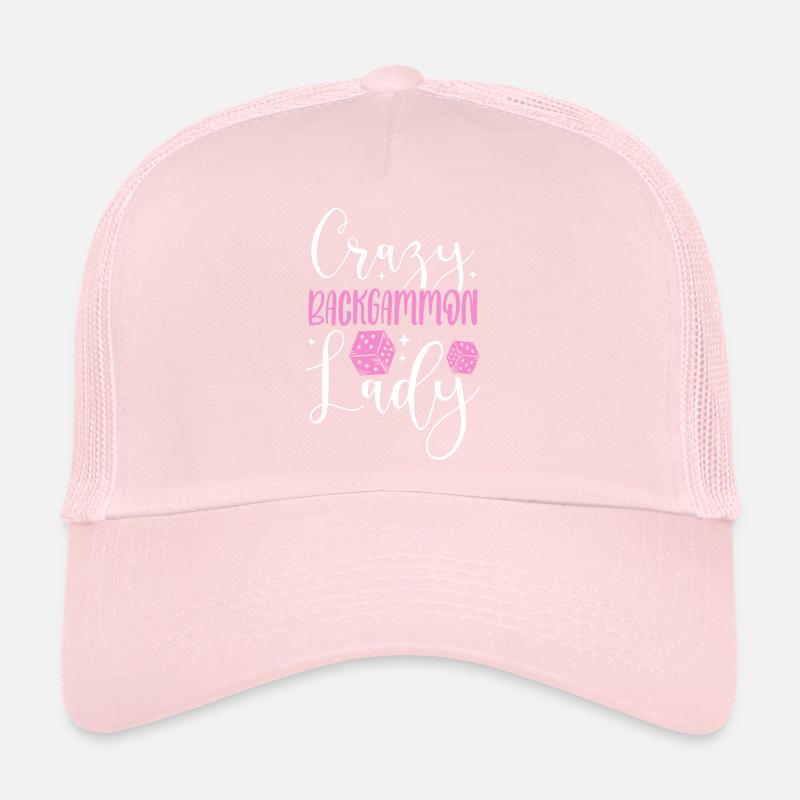 Crazy Backgammon Lady Tabletop Strategy Games Trucker Cap