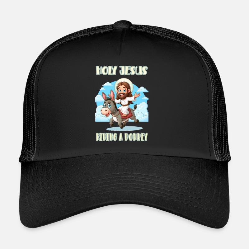 Saint Jésus chevauchant un âne Casquette trucker 