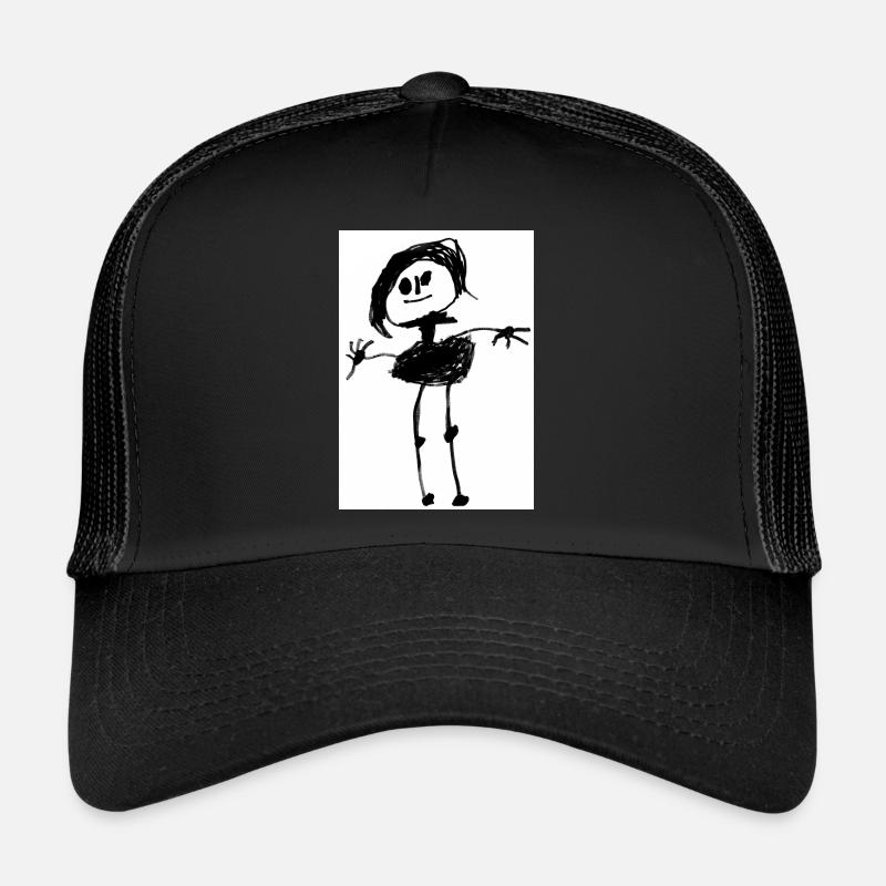 kinder zeichnung - Trucker Cap - Schwarz/Schwarz